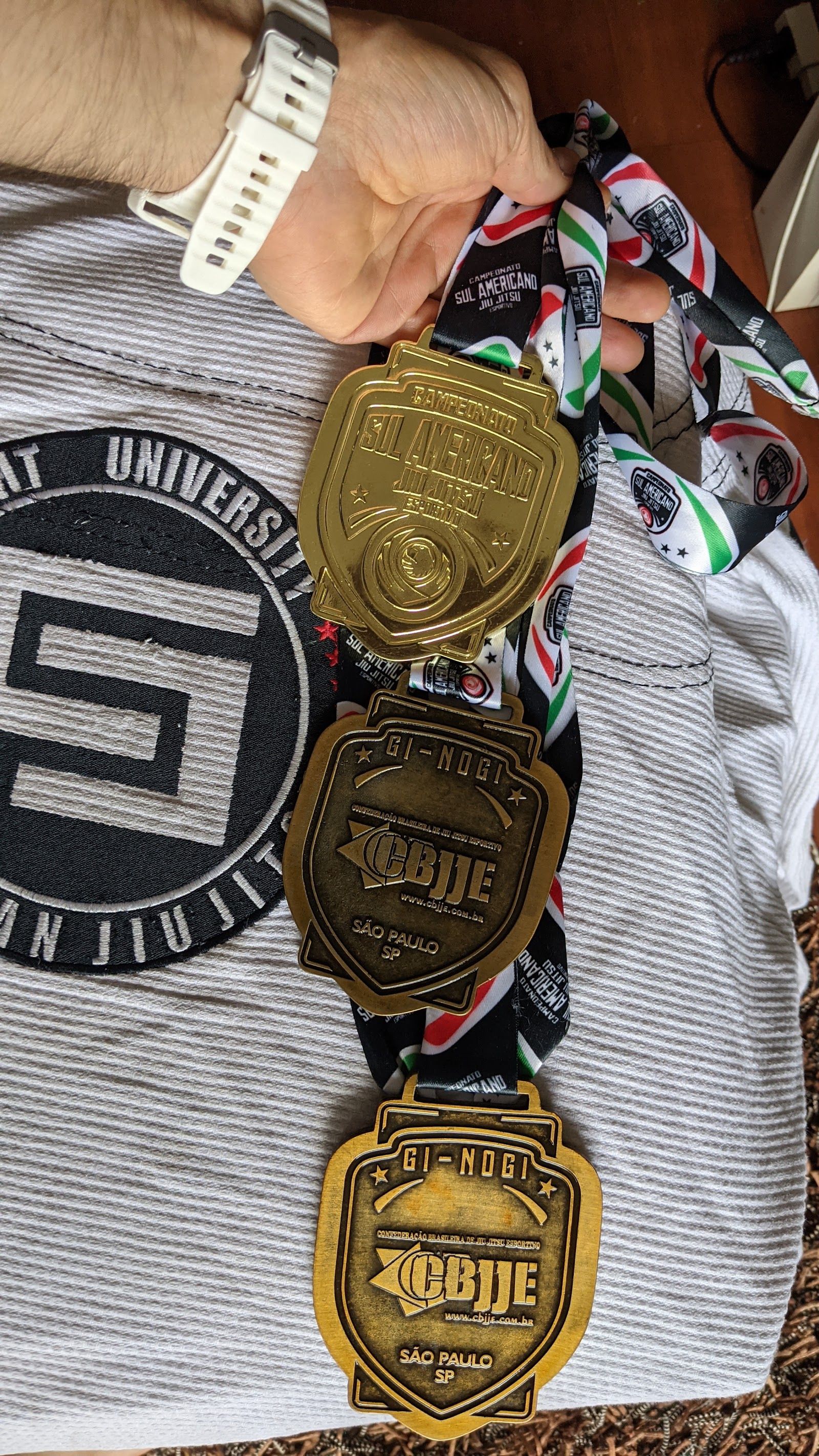 Three golds on the gi — Sul Americano + CBJJE gi and no-gi, São Paulo